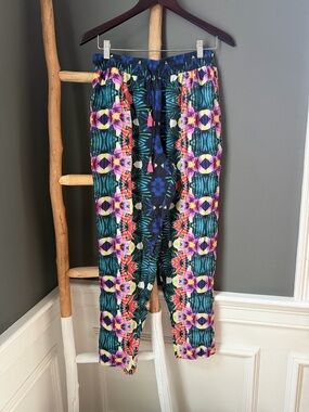 Nanette Lepore Multicolor Jungle Floral Pull-On Beach Resort Pants